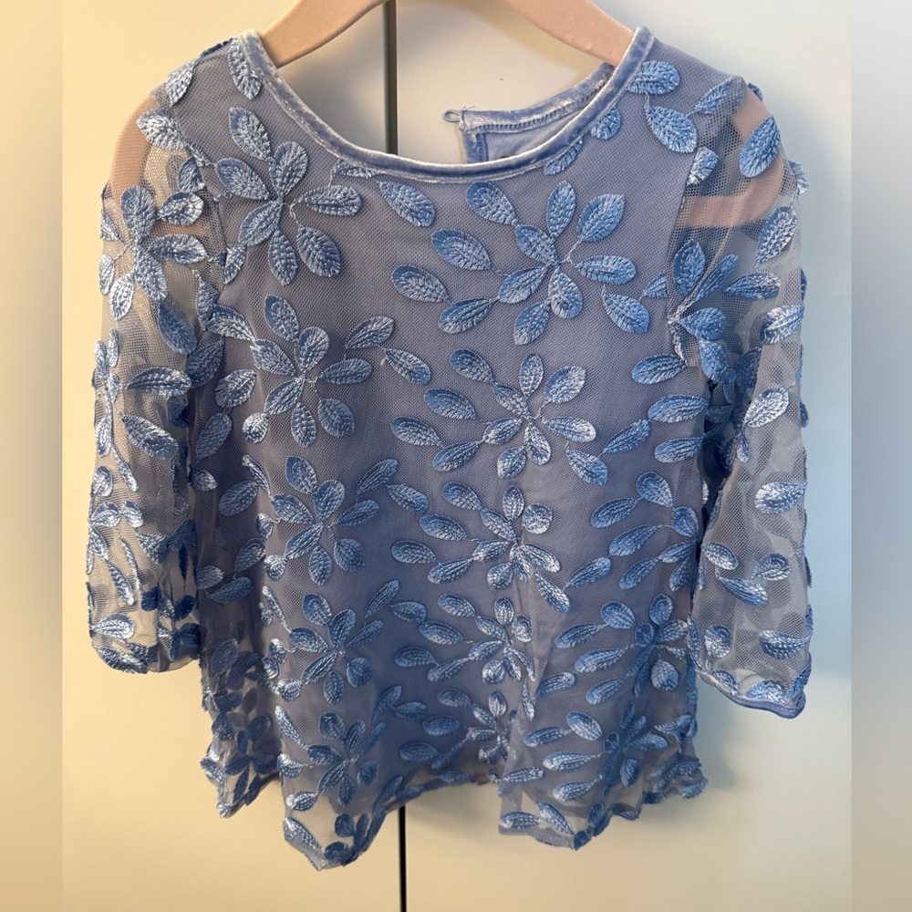OshKosh B'gosh Blue Lace Floral Blouse